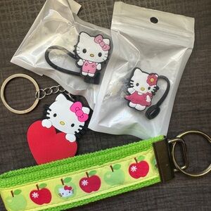 🌈 3/$15 Hello Kitty Keychain & Straw Covers